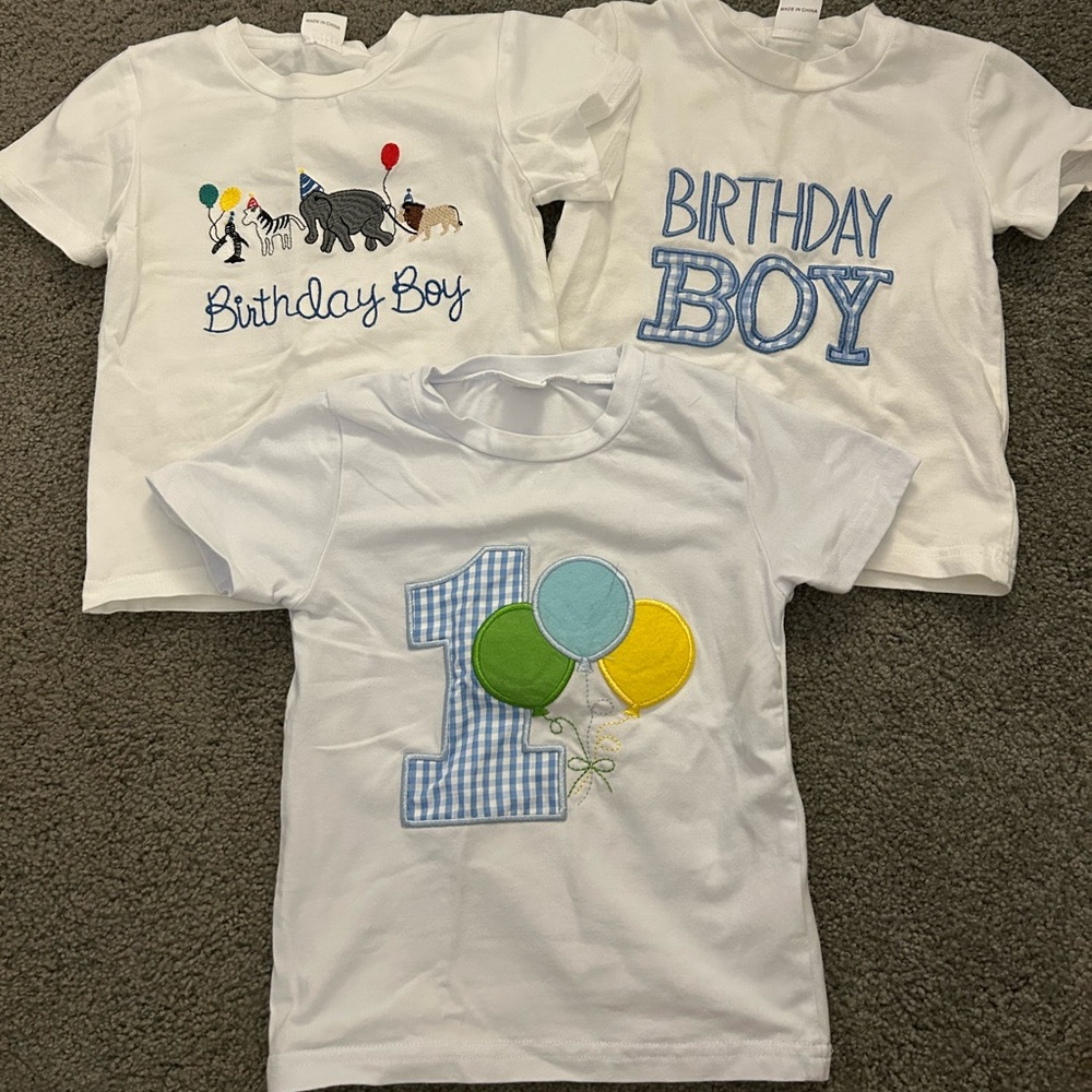 Set of 3 Birthday Boy Shirts